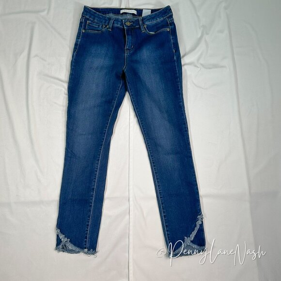 eunina Denim - Eunina Mid Rise Skinny Ankle Frayed Jeans Size 27